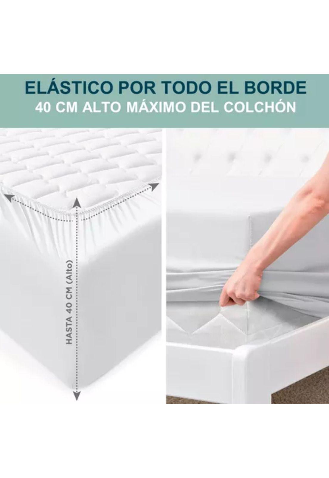 Sábanas 300 hilos, 1.5 plazas + funda almohada, color blanco-6