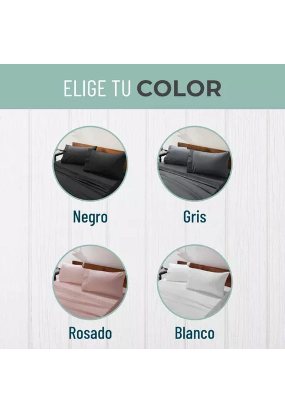 Sábanas 300 hilos, 1.5 plazas + funda almohada, color blanco-7