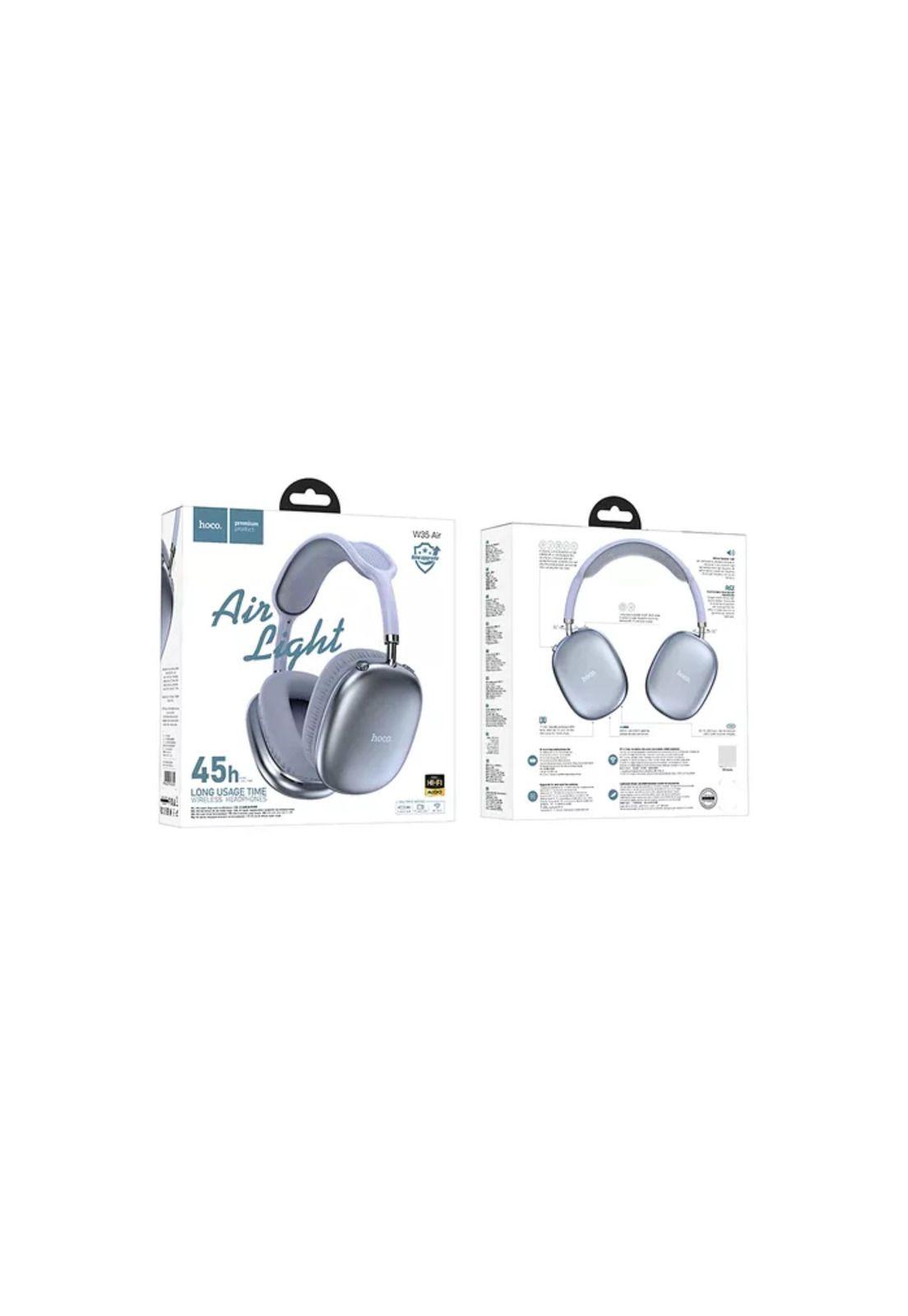 Audífono inalámbrico Hoco W35 Air 45hrs long usage time azul acero luz agua-2
