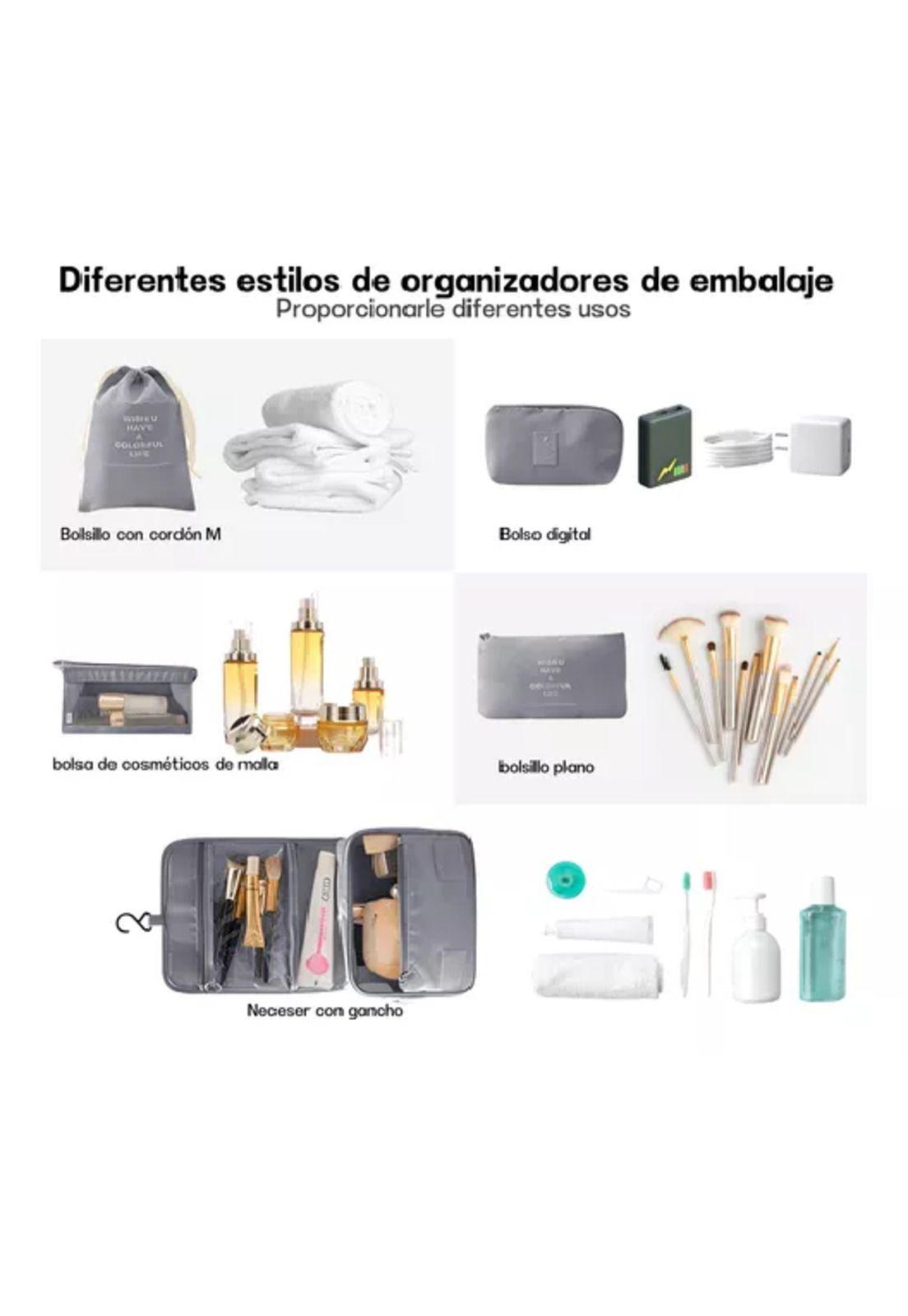 Set de 7 organizadores de equipaje, color rosado-5