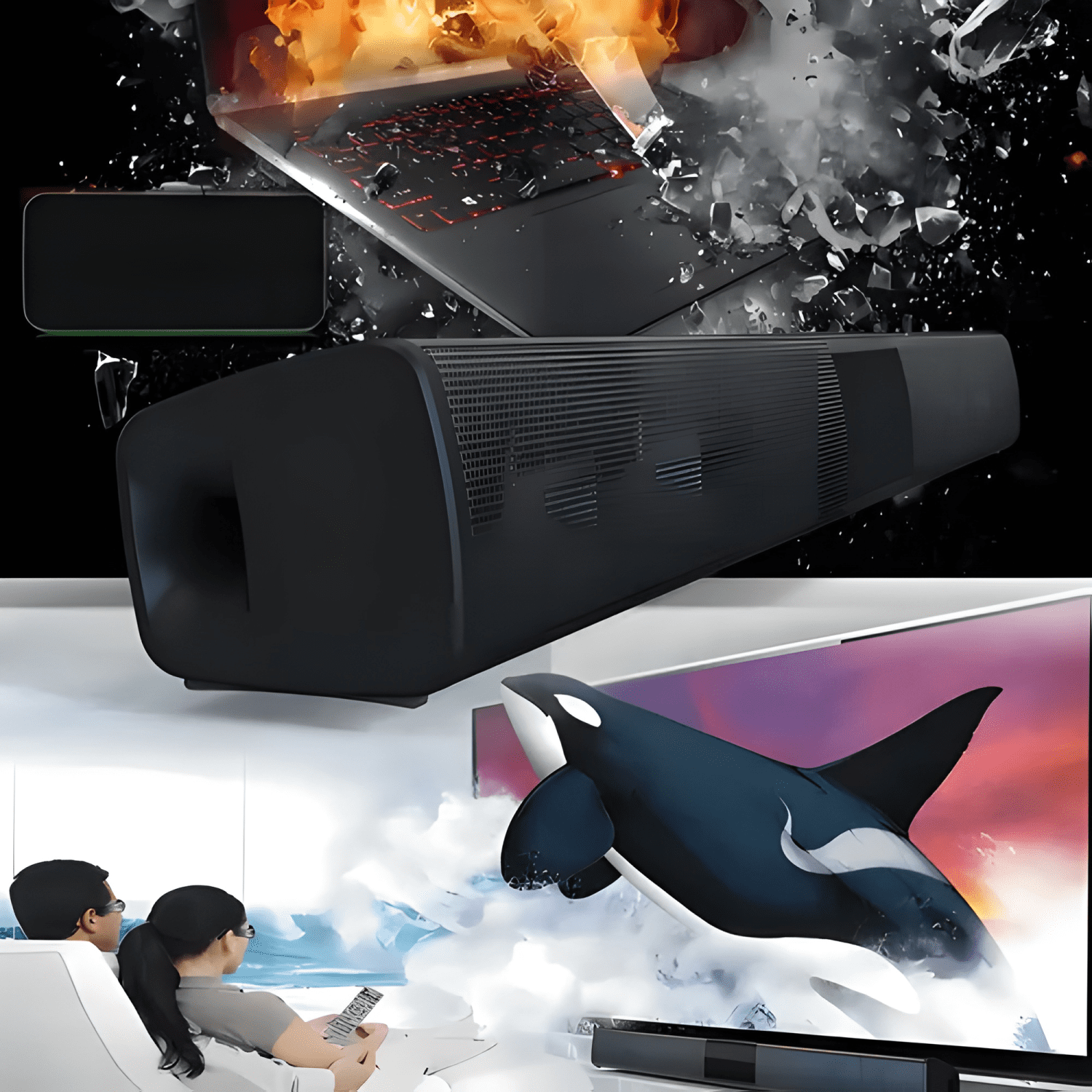 Elixir altavoz bluetooth recargable con sonido envolvente 3d-3