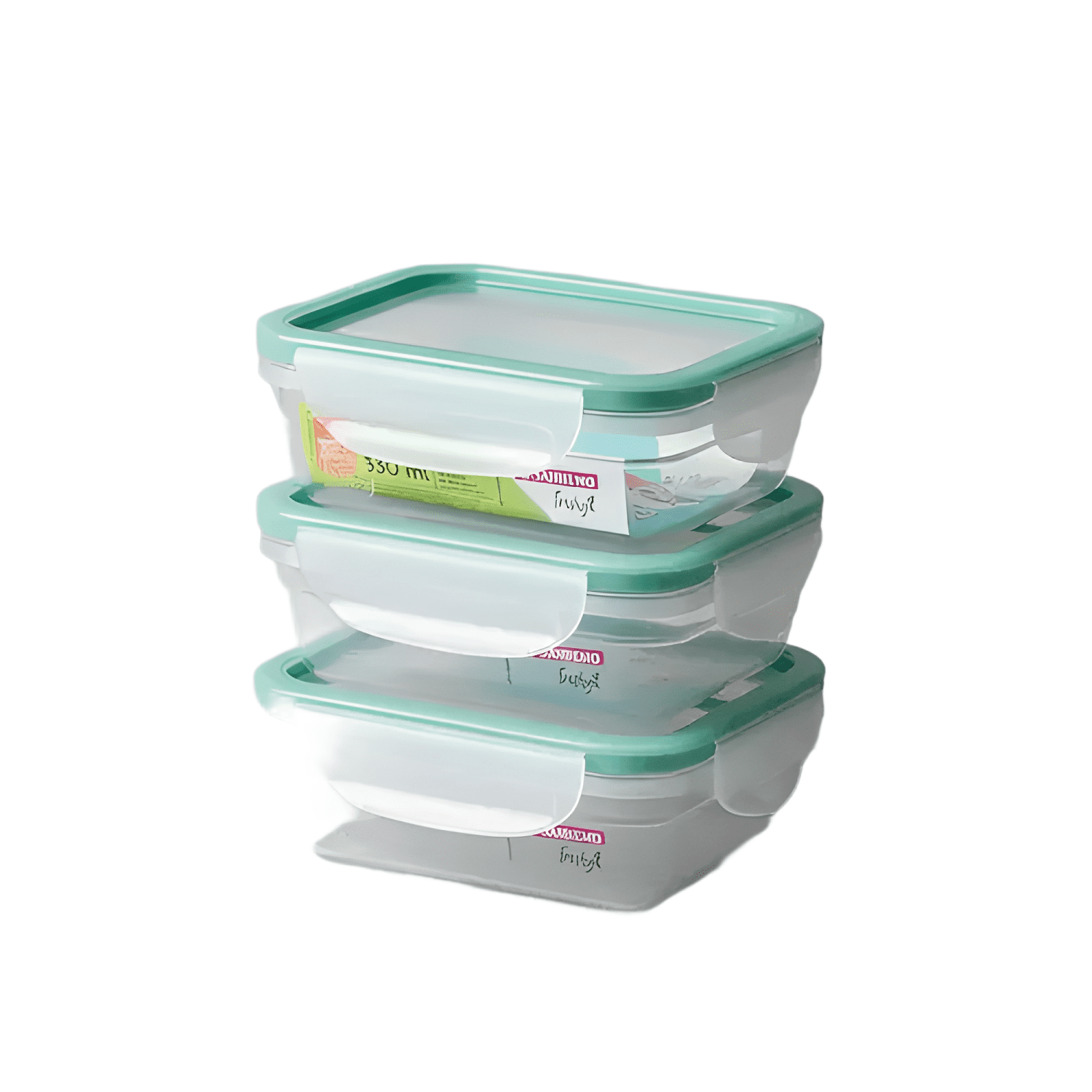 Set 3 tapers herméticos plástico 330 ml tapa a presión-0