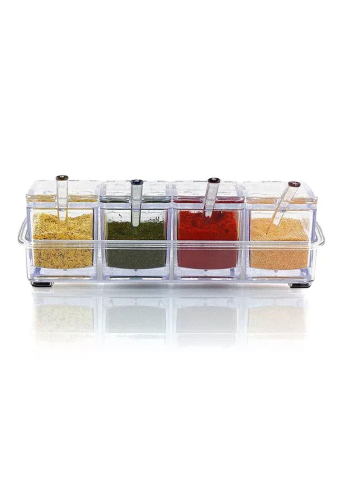 Caja organizador de condimentos de 4 piezas, condimentero acrílico-2