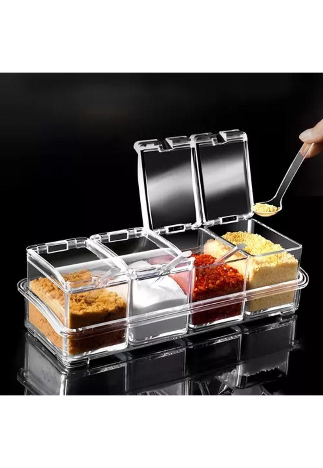 Caja organizador de condimentos de 4 piezas, condimentero acrílico-3