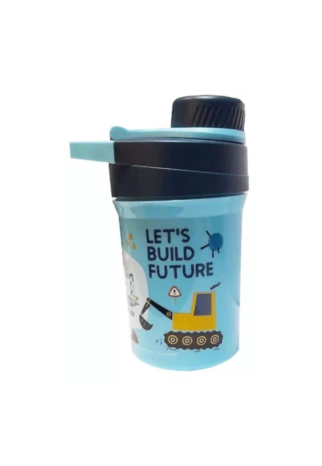 Set de lonchera, fiambrera y botella para niños, diseño infantil, color celeste-3