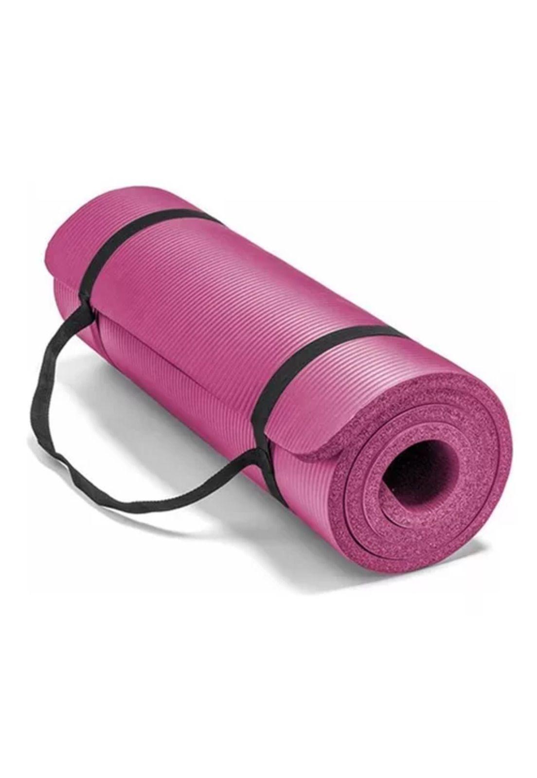 Mat de yoga, 10 mm, extra grueso, color rosa-2