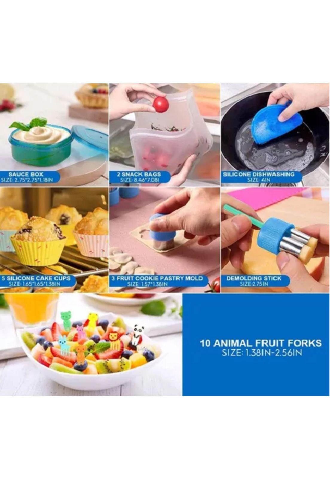 Set lonchera térmica y fiambrera para niños y adultos color azul-5