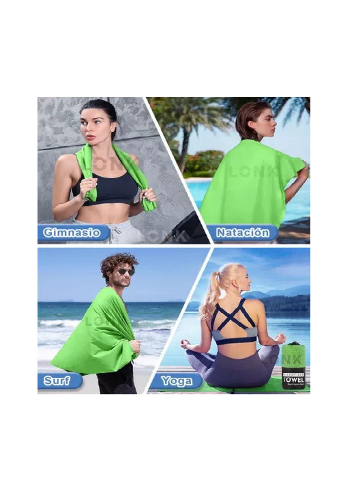 Toallas de microfibra, toalla deportiva, 3 piezas, verde-4
