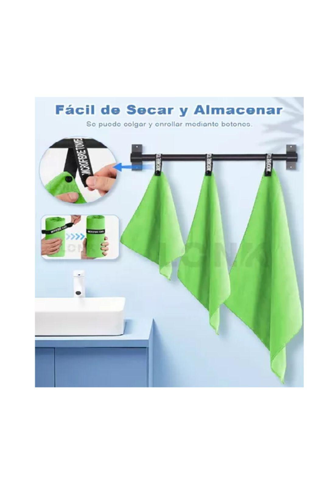 Toallas de microfibra, toalla deportiva, 3 piezas, verde-5