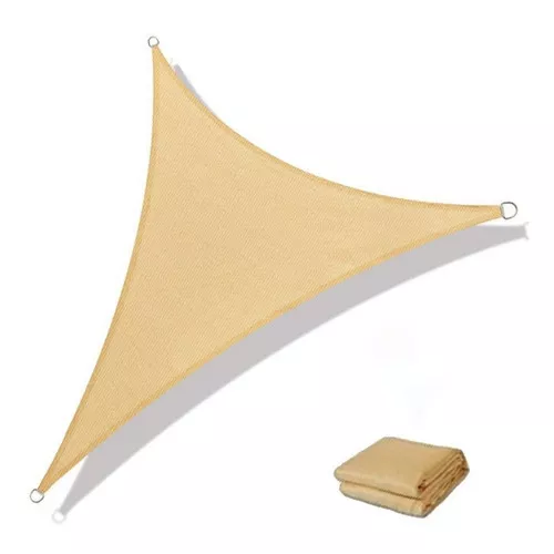 Toldo sombra importado, 5x5x5 m, anti UV, color crema-0