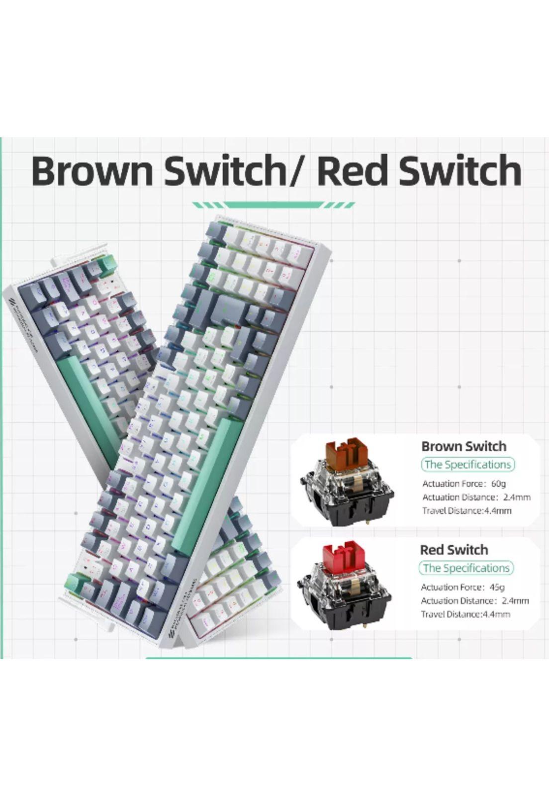 Teclado Mecánico K500 Gamer Alámbrico Español Hot Swap RGB Red Switch-3