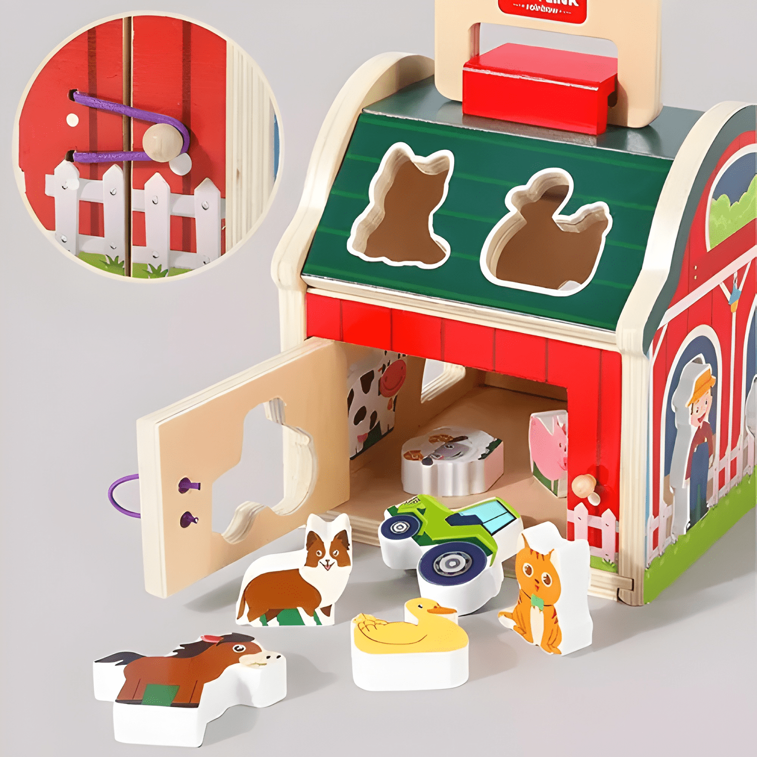 Juguete granja animales de madera didáctico niños #4-4