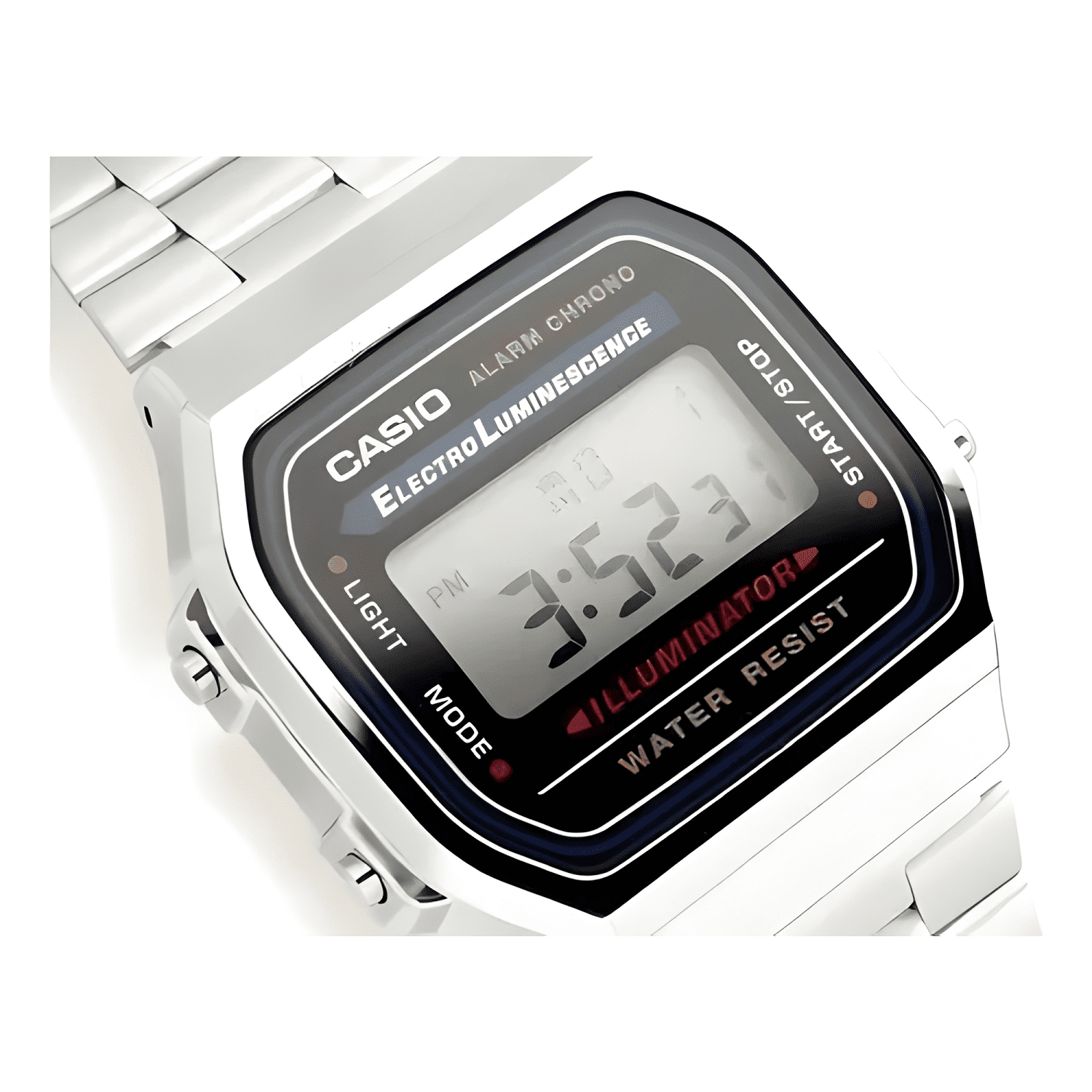 Reloj pulsera digital casio a168wa-1 con correa de acero-2