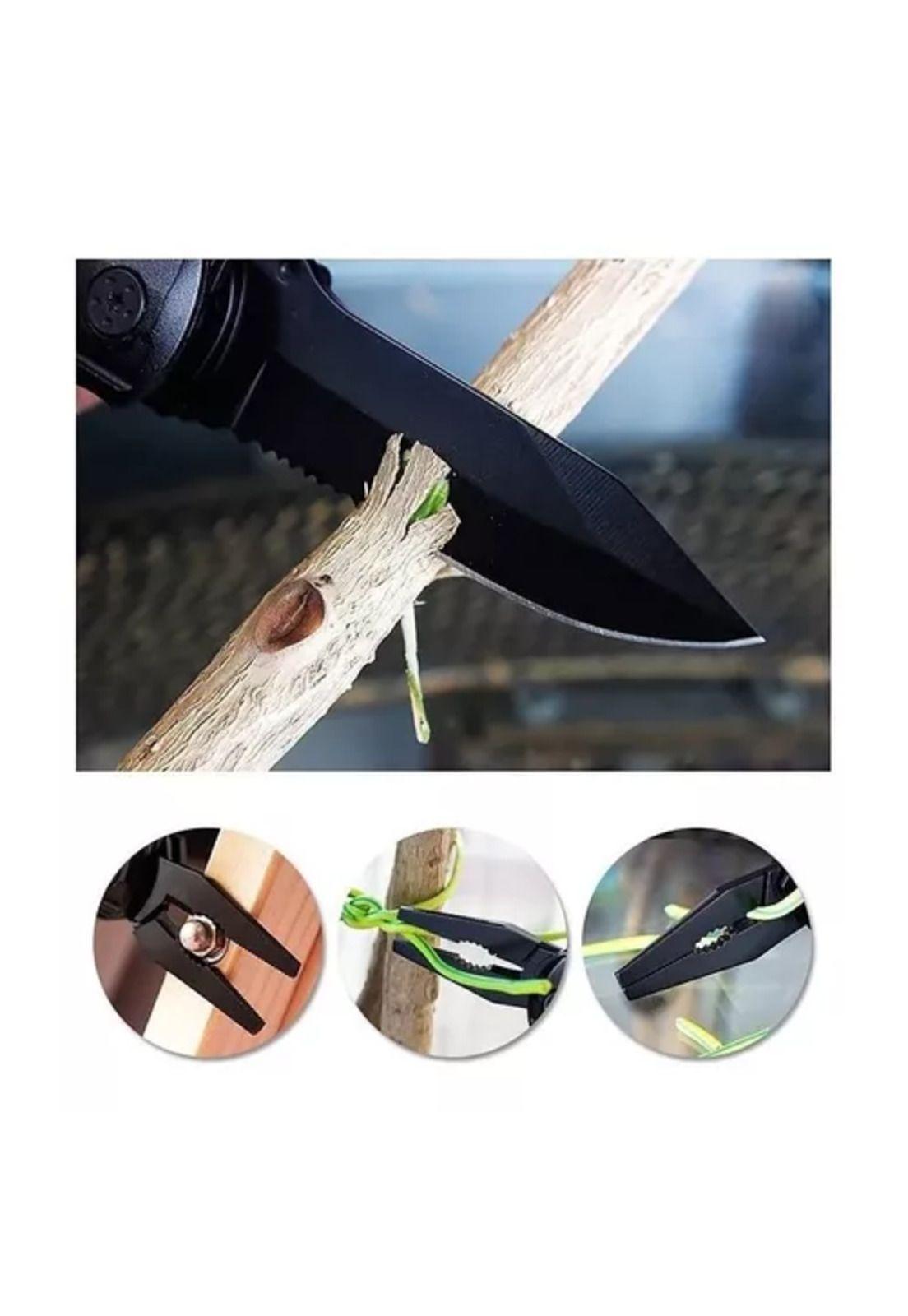 Navaja táctica, cuchillo táctico militar, alicate 16 en 1, Black-6