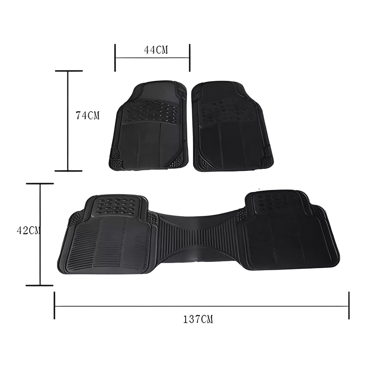 Alfombra Piso De Goma Auto Universal 3 Piezas Camello #381-1
