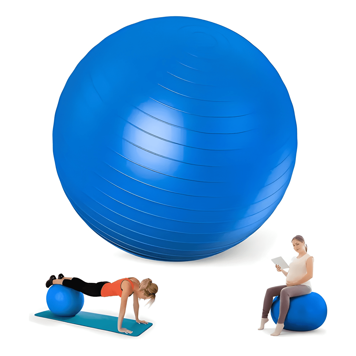 Pelota de pilates balón yoga 65cm + inflador lisa y erizo-2