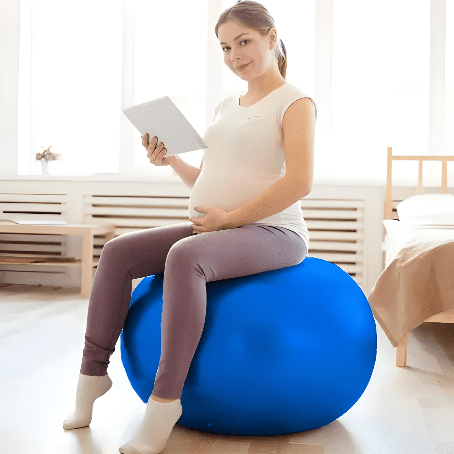 Pelota de pilates balón yoga 65cm + inflador lisa y erizo-4