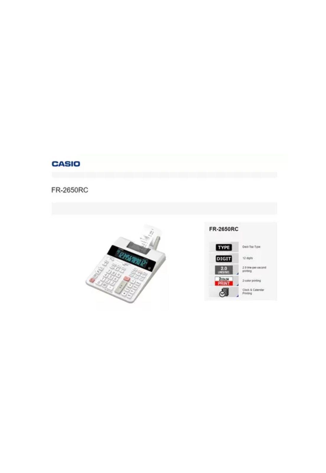 Calculadora impresora Casio FR2650RC, reimpresión, color blanco-2