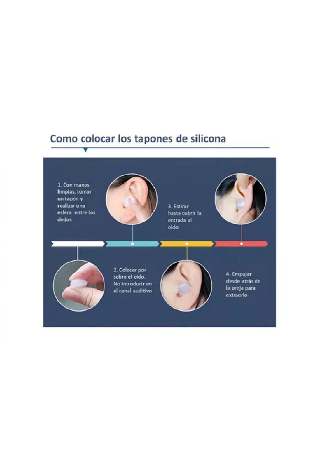 Tapones de oído silicona hipoalergénica moldeable 3 pares-5