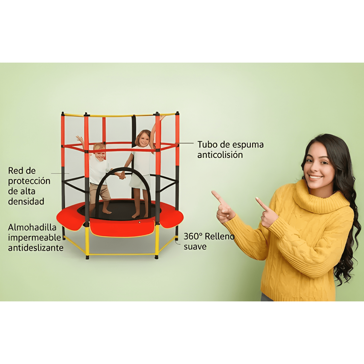 Cama elástica saltarina con malla para niños 1,4 m-1