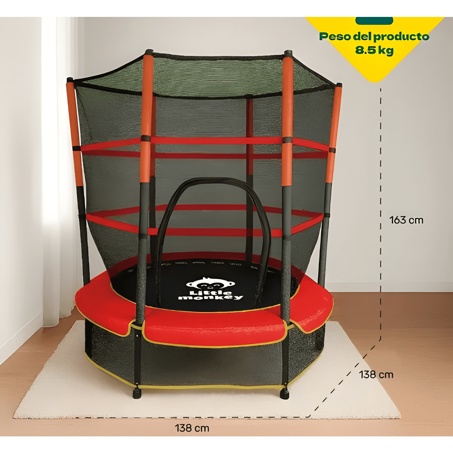 Cama elástica saltarina con malla para niños 1,4 m-2