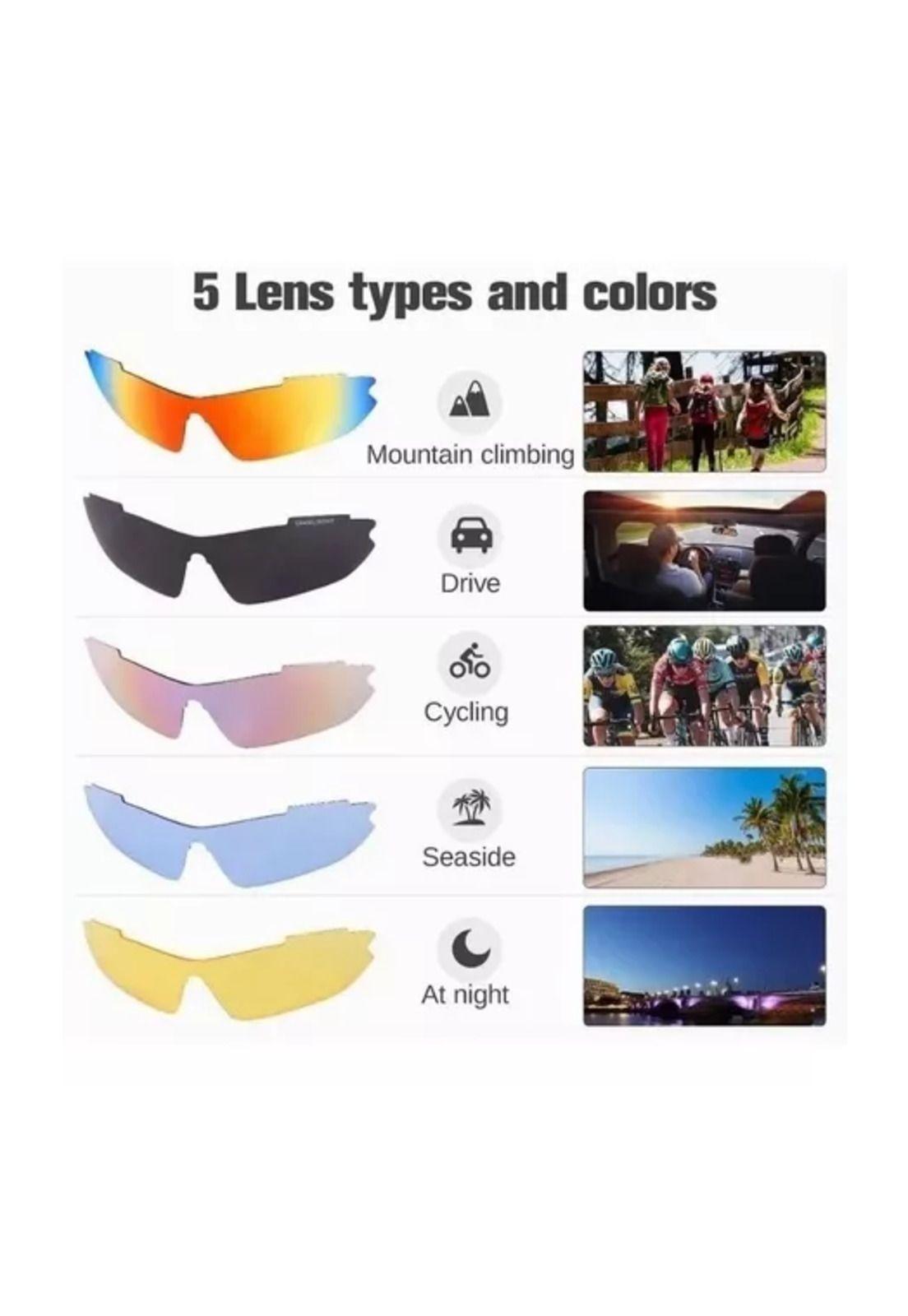 Lentes deportivos 5 en 1, para bicicleta y outdoor-4