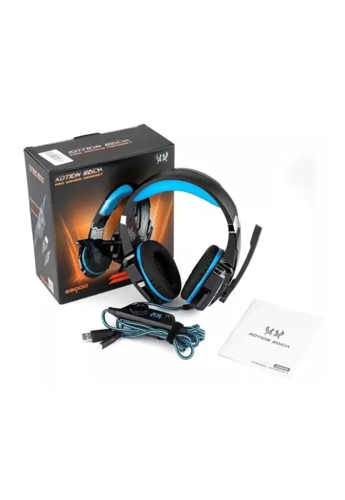 Auriculares gamer inalámbricos Kotion Each G9000 black y blue LED-4