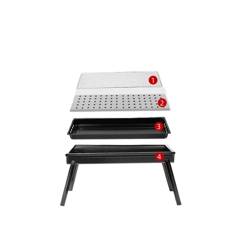 Parrillera Portátil Y Plegable Para Hacer Asados Grill Bbq Color Negro-2
