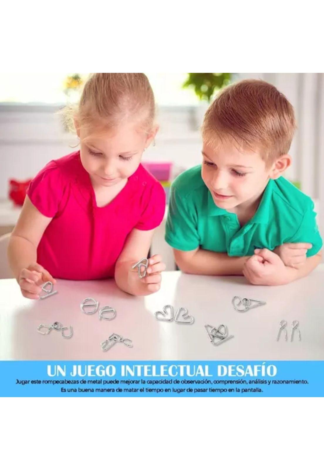 Rompecabezas de alambre de metal, 26 piezas, educativo, tricolor-3