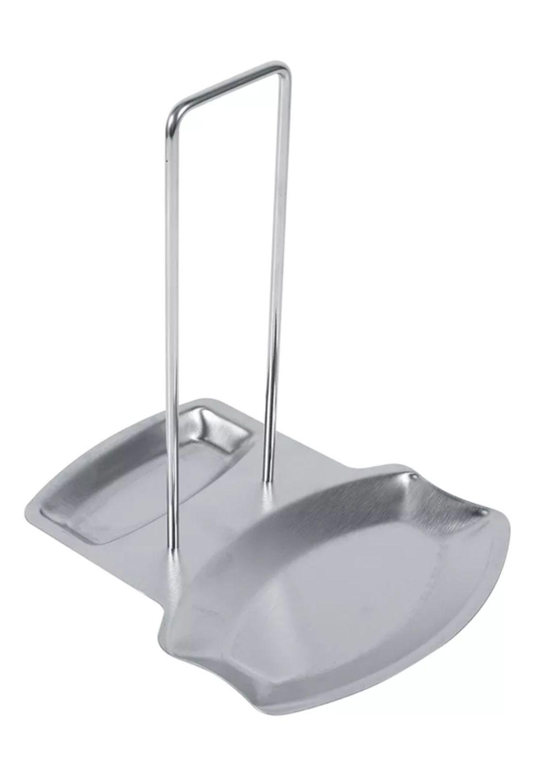 Estante con tapa para ollas 1 pieza soporte para cucharas gris-3