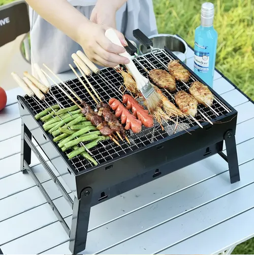 Parrilla Portatil Carbon, Asado Mini Parrilla Plegable-4