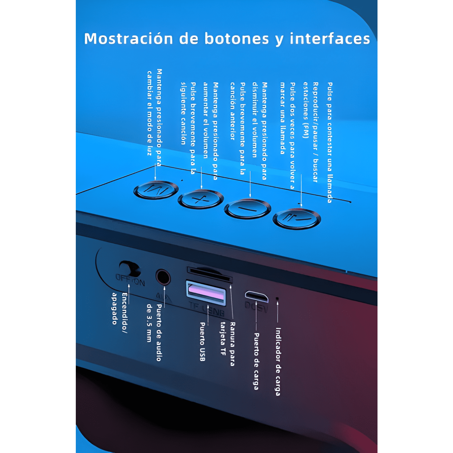 Barra de sonido soundbar bluetooth gamer con luces rgb-4