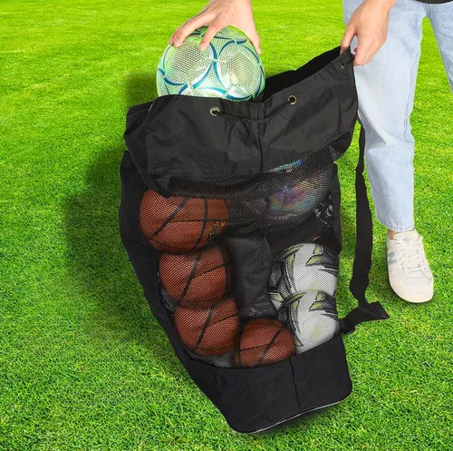 Bolso malla para traslado de balones negro-4