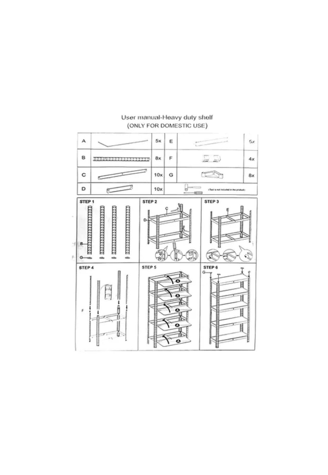 Pack 2 Estantes Metálicos Oficina 180x90x40cm Organizador Aspor Plateado 5 Niveles-4
