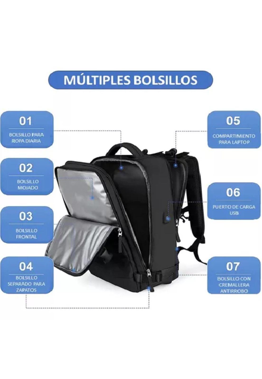 Mochila de viaje de cabina para avión, impermeable con USB, color verde-2