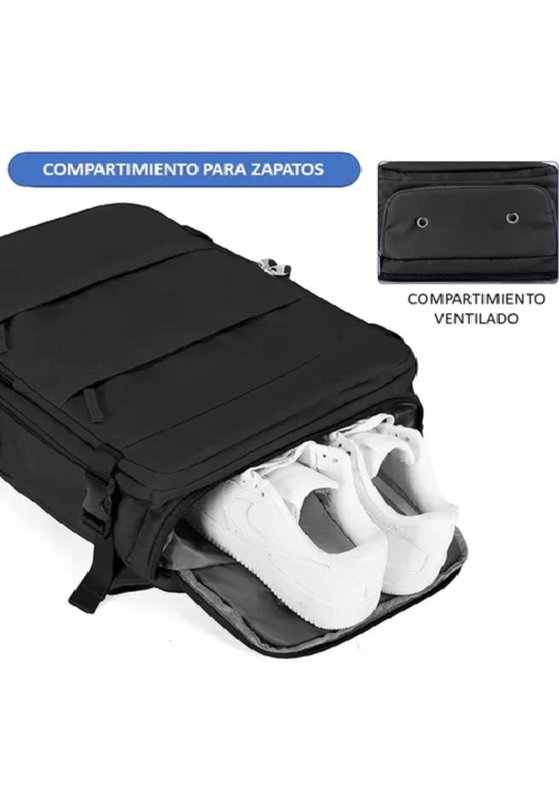 Mochila de viaje de cabina para avión, impermeable con USB, color verde-3
