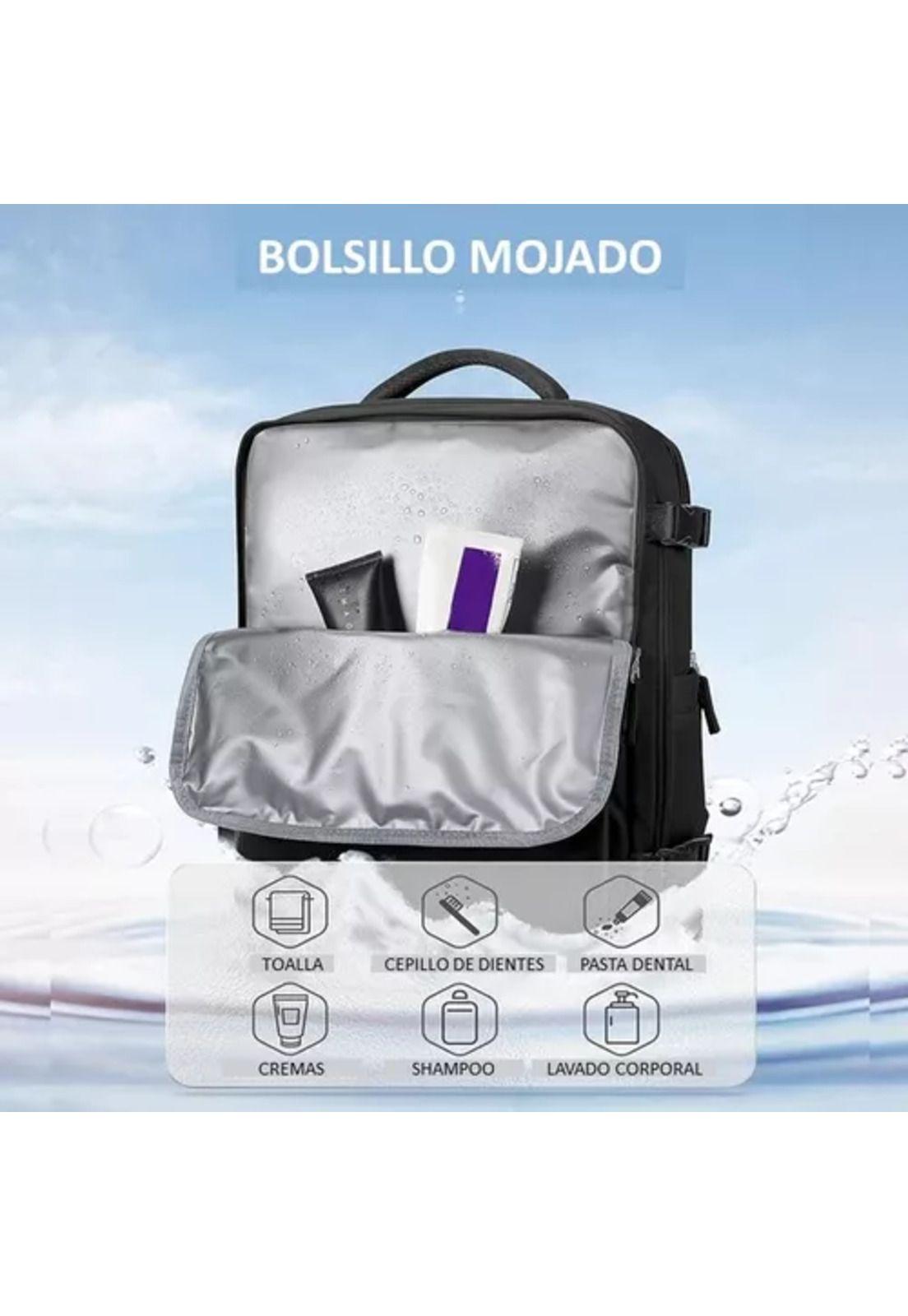 Mochila de viaje de cabina para avión, impermeable con USB, color verde-6