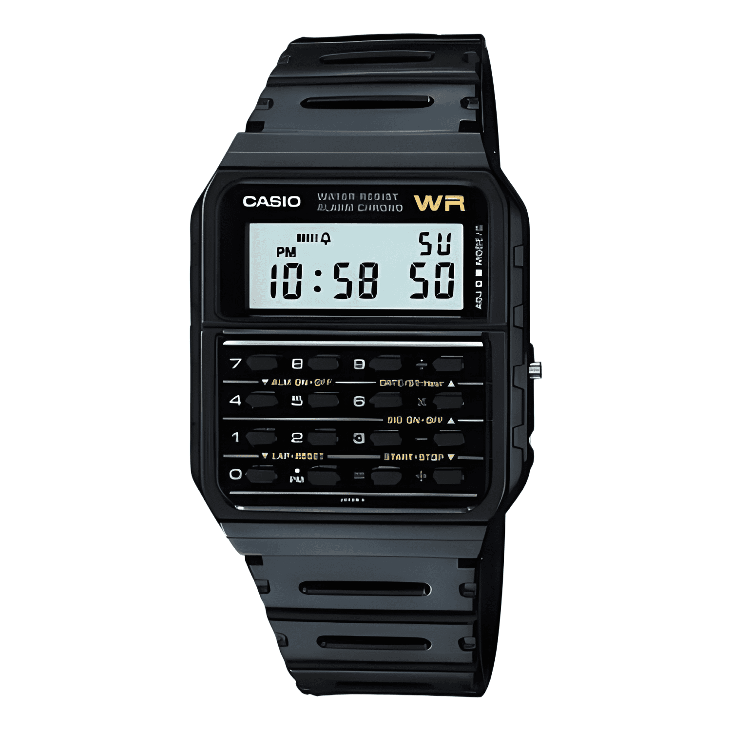 Reloj casio databank ca-53w-1z para hombre, correa Negra-0