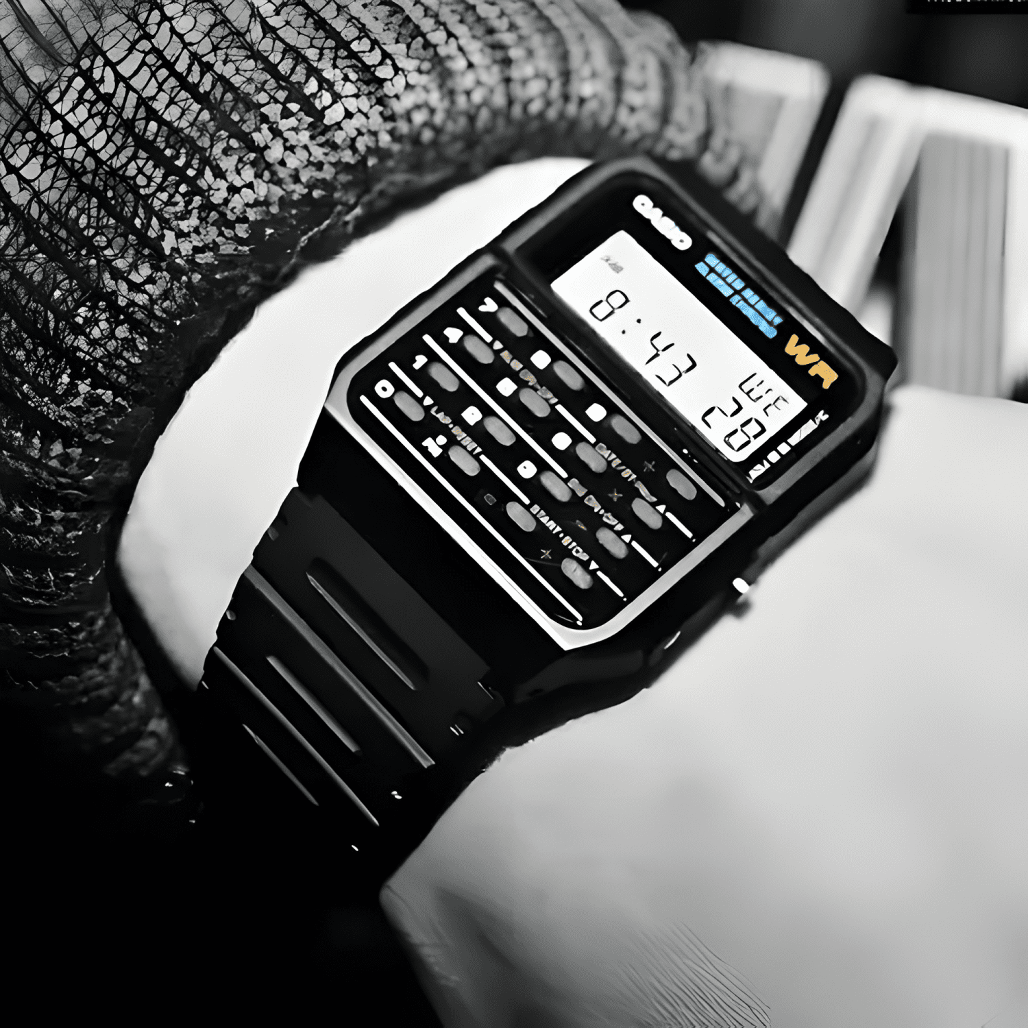 Reloj casio databank ca-53w-1z para hombre, correa Negra-1