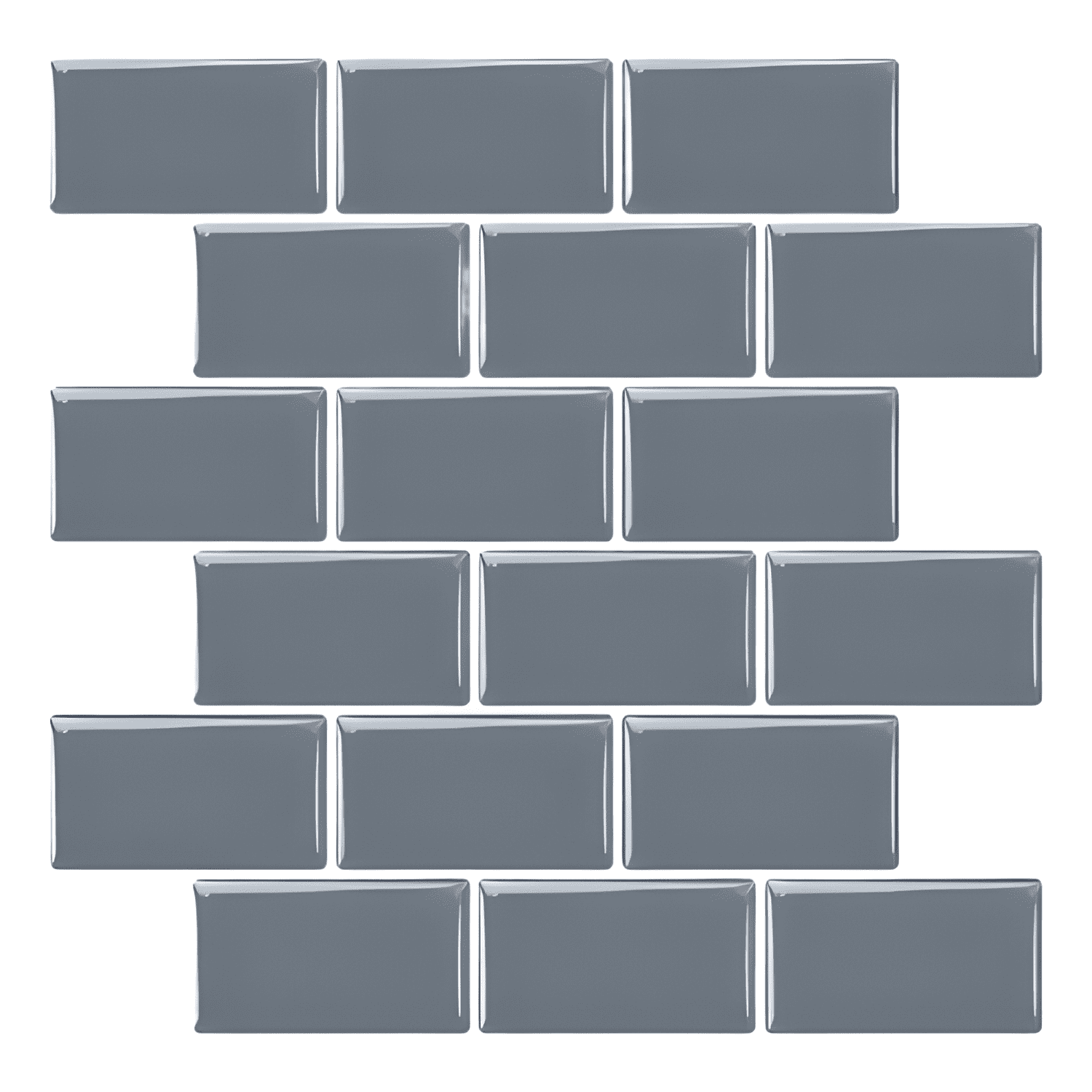 Mosaico Autoadhesivo Decorativo 3D - Ladrillo - 30.5 Gris-0