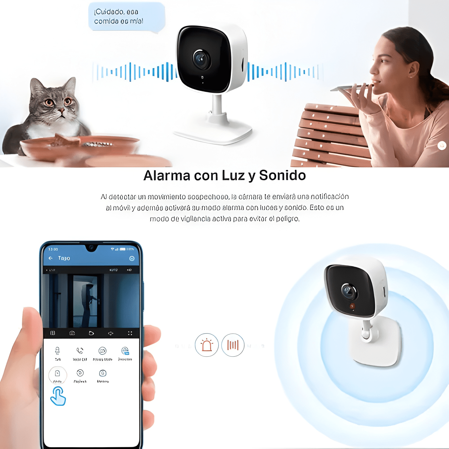 Camara Wifi Tapo C110 Full Hd 3mp Seguridad para la Blanco-3