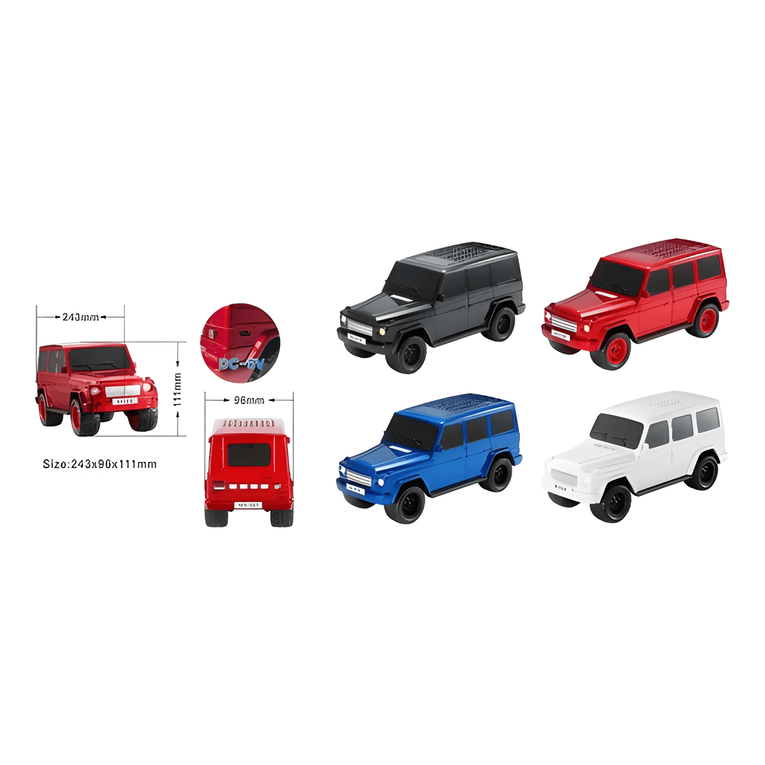 Mini parlante en forma de coche luces bluetooth wd-591 Rojo-4