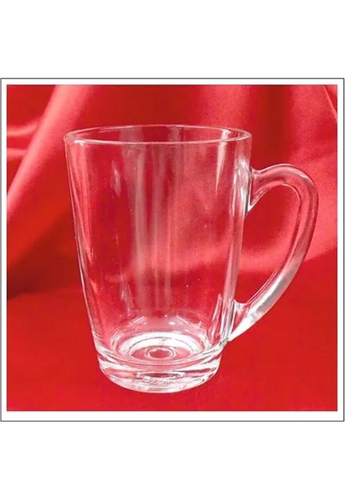 Set de 6 tazas para café con leche, té, capuchino, vidrio, 250 ml, blanco-6