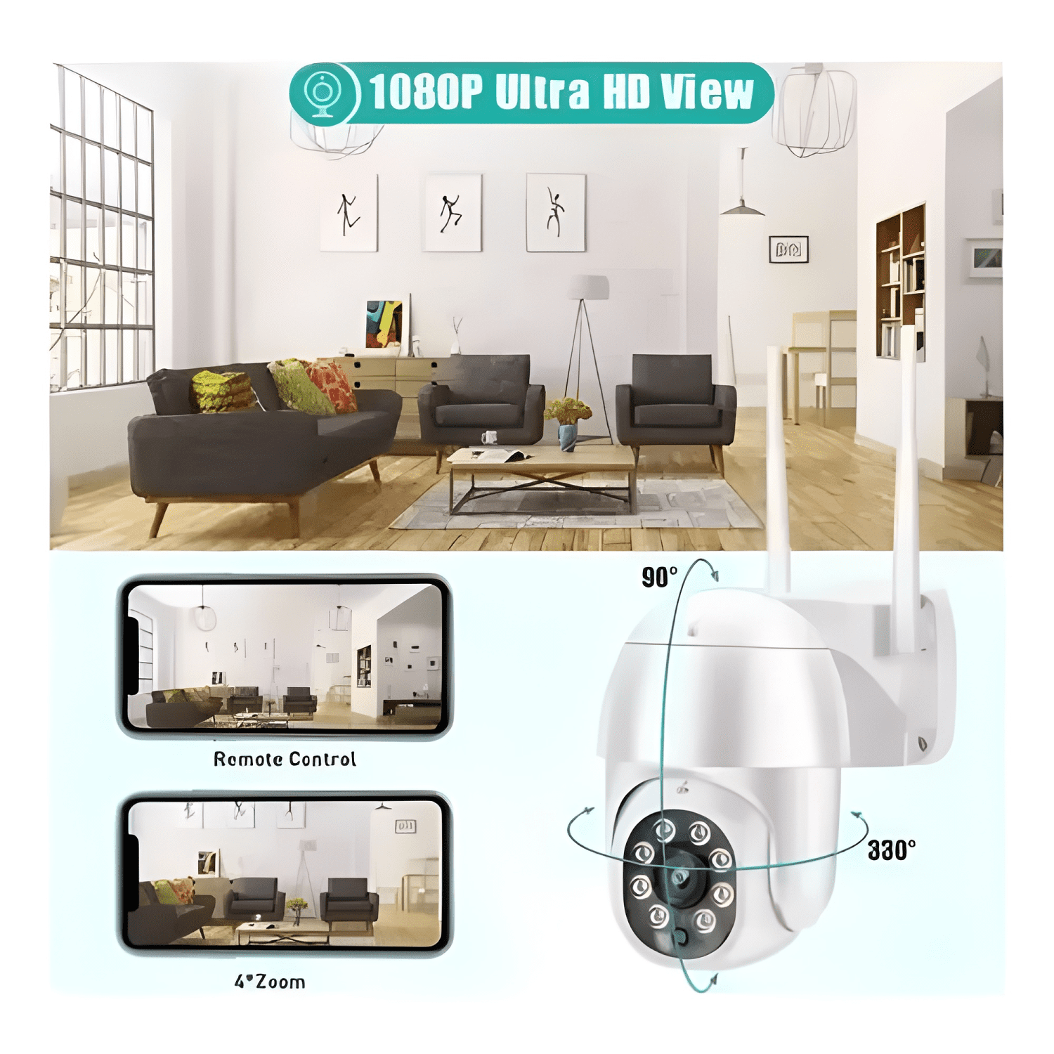 Cámara Ip Smart Wifi Hd Infrarrojo Externo y Interno Plus-2