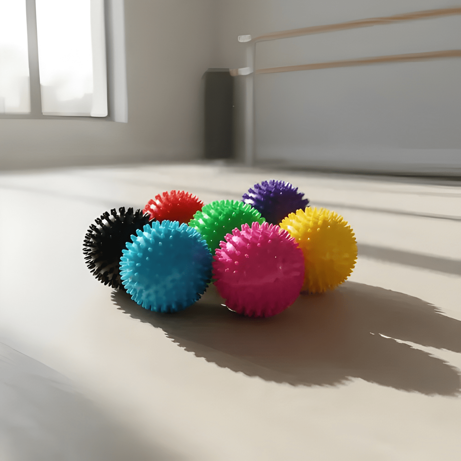 Pack 4 pelotas para masajes de erizo 7.5 cm Multicolor-0