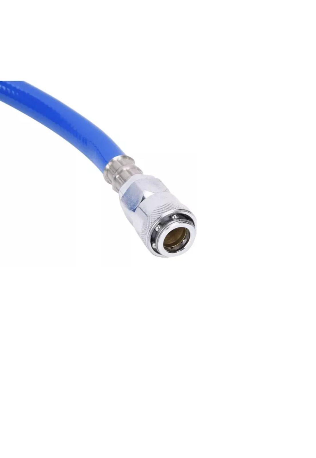 Manguera 10 metros para compresor/aire PVC 1/4 azul Flovi-2