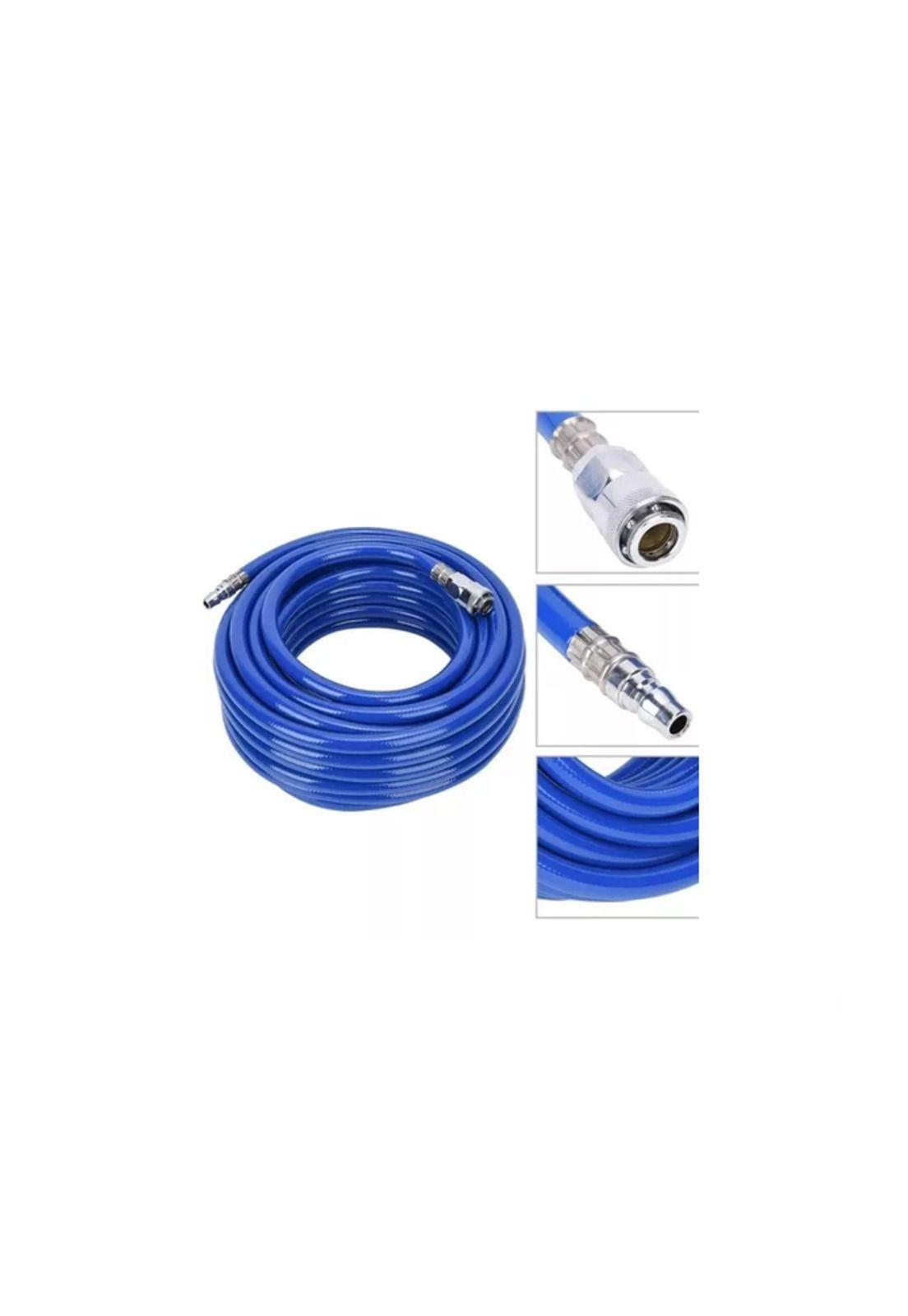 Manguera 10 metros para compresor/aire PVC 1/4 azul Flovi-3