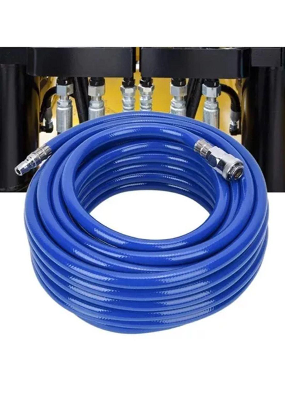 Manguera 10 metros para compresor/aire PVC 1/4 azul Flovi-4