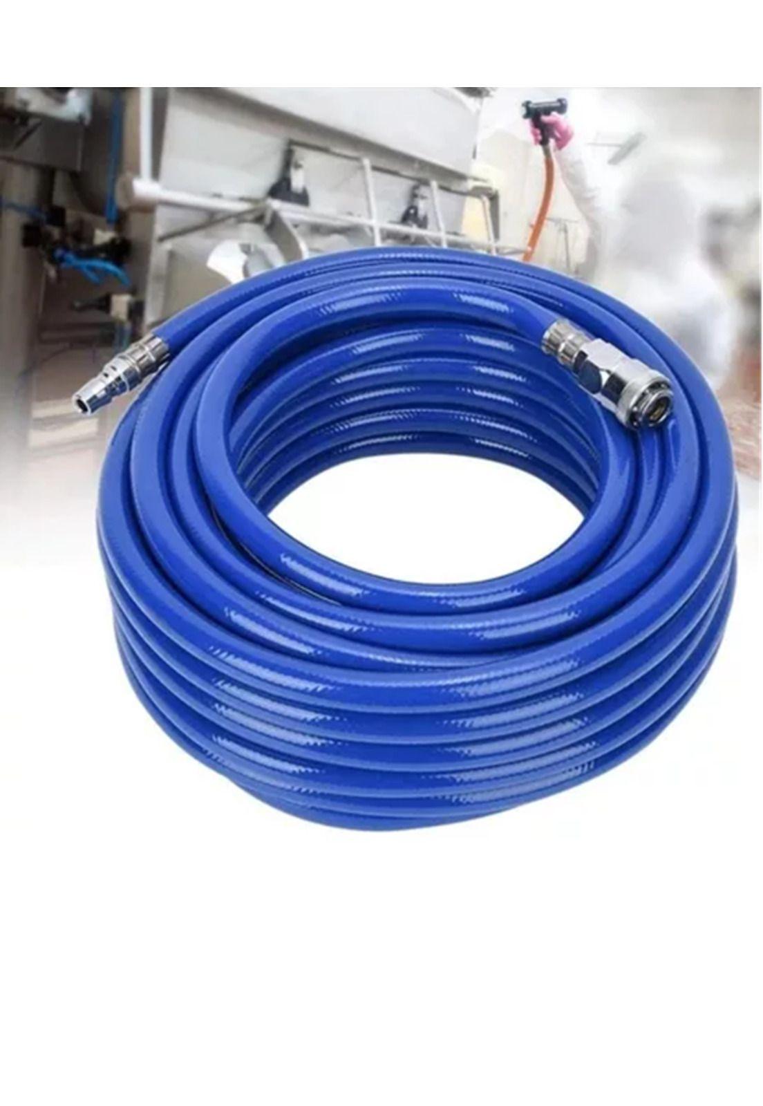 Manguera 10 metros para compresor/aire PVC 1/4 azul Flovi-5