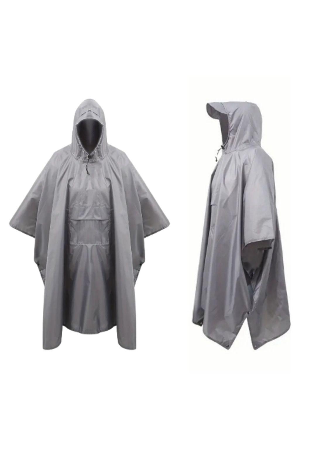 Poncho Impermeable Sin Olor Suave, Capa Impermeable 213x142cm, Color Gris-2